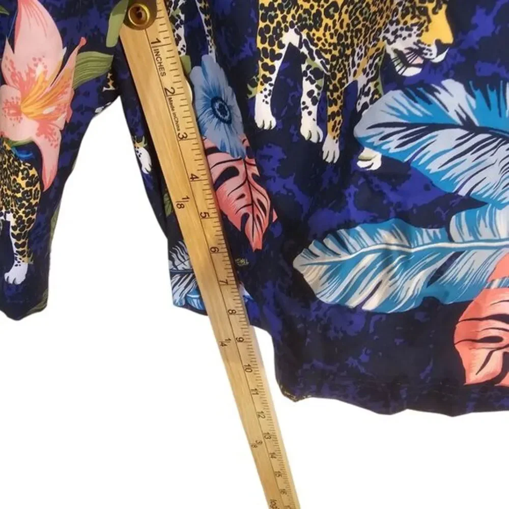 George Swimming Short Mens Large Lined Drawstring Trunks Floral Tropical Leopard